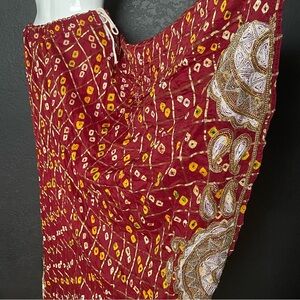 Vintage Boho Ethnic Lehenga Choli style Embroidered beaded Train Skirt